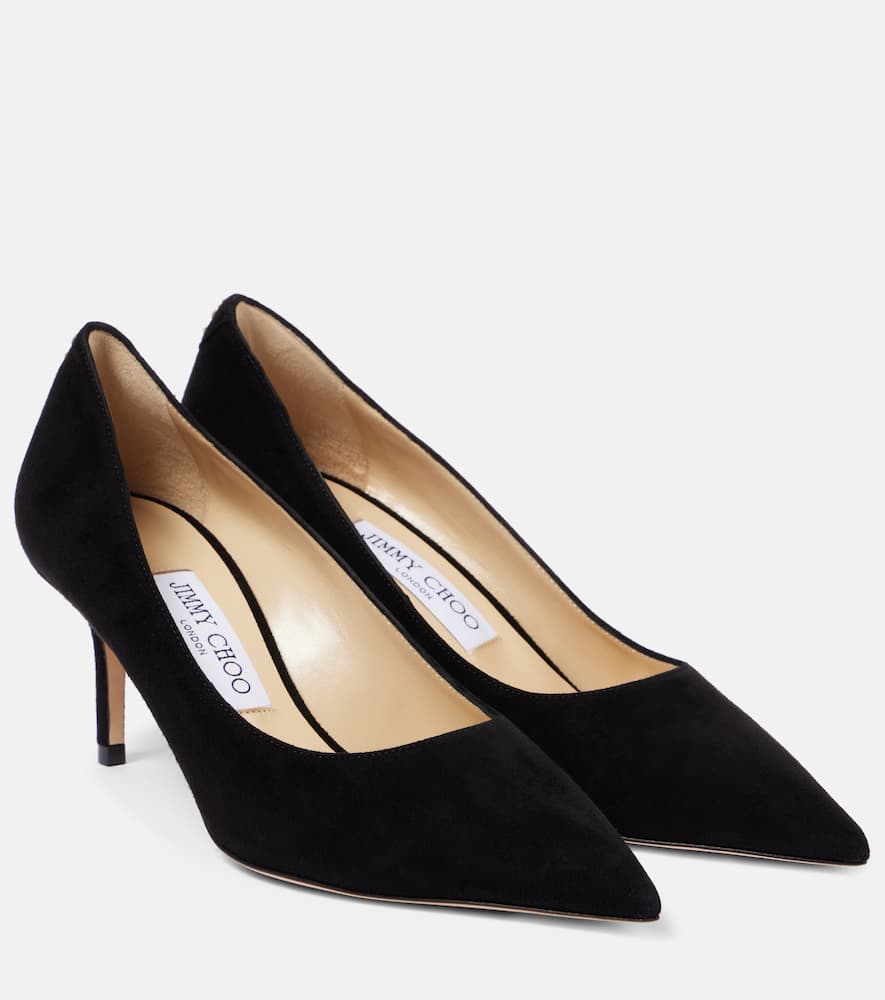 Jimmy Choo Romy 85 Coffee Tonal Suede Pumps In Schwarz
