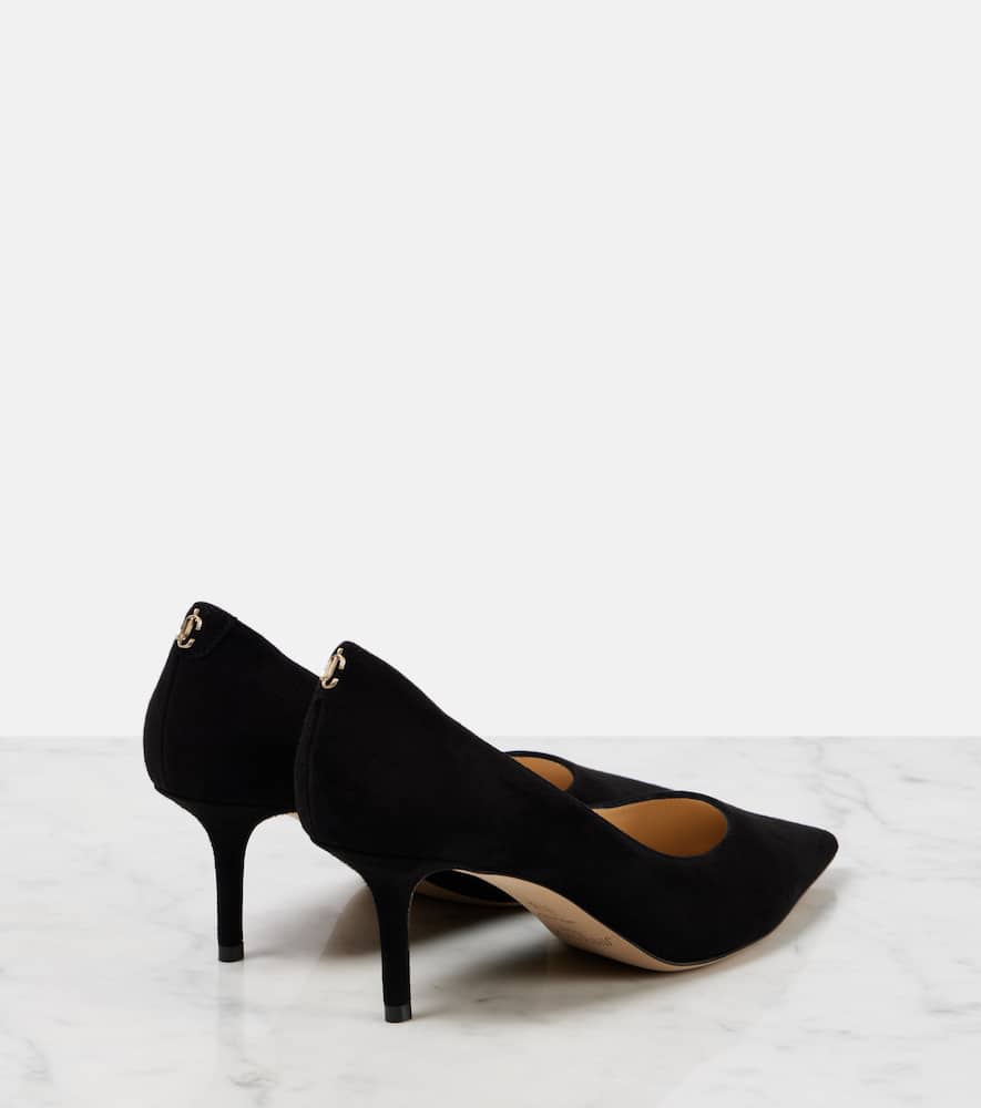 Jimmy Choo Romy 85 Coffee Tonal Suede Pumps In Schwarz