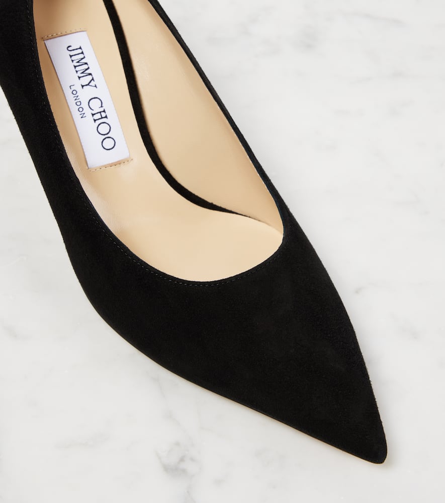 Jimmy Choo Romy 85 Coffee Tonal Suede Pumps In Schwarz