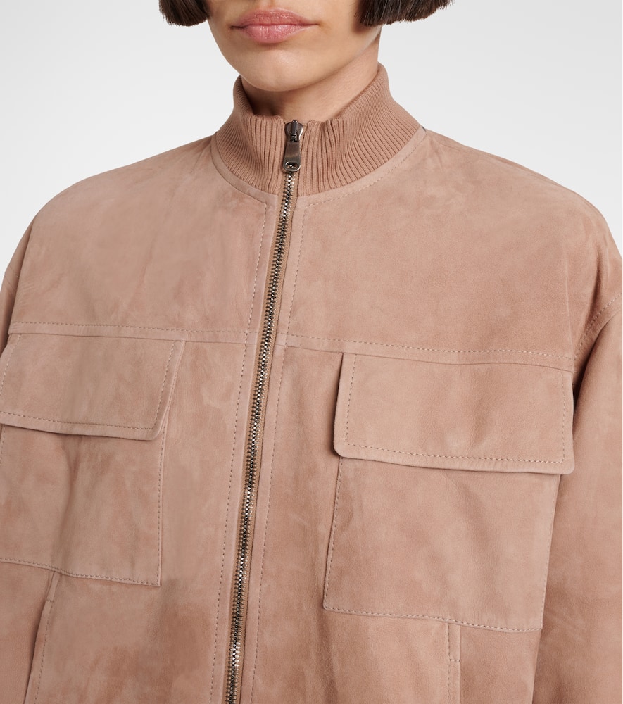 Brunello Cucinelli Leather Jacket In Brown