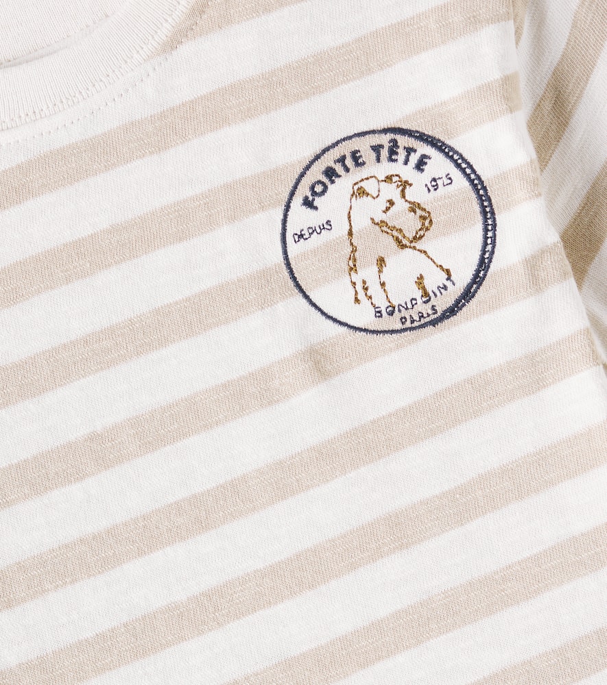 Bonpoint Baby Gaye Striped Cotton Jersey T-shirt In Beige