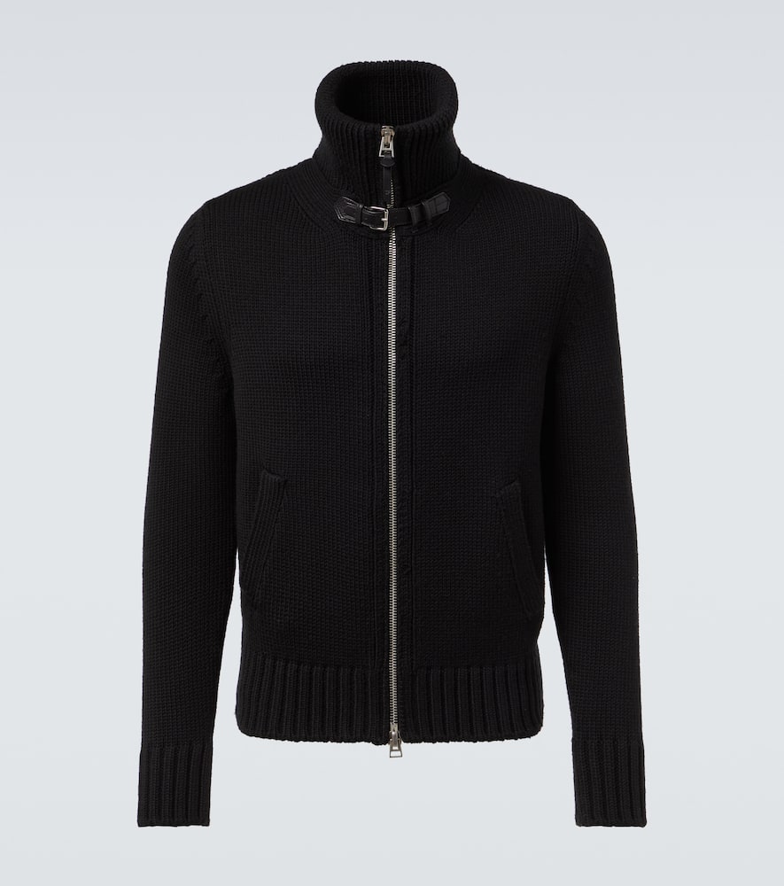 Tom Ford Wool Zip-up Sweater In Black