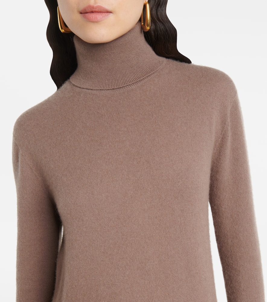 Joseph Cashmere Turtleneck Midi Dress In Brown