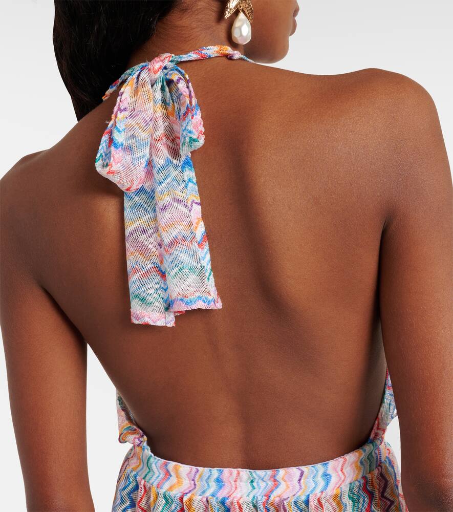 Missoni Zigzag Halterneck Minidress In Multi