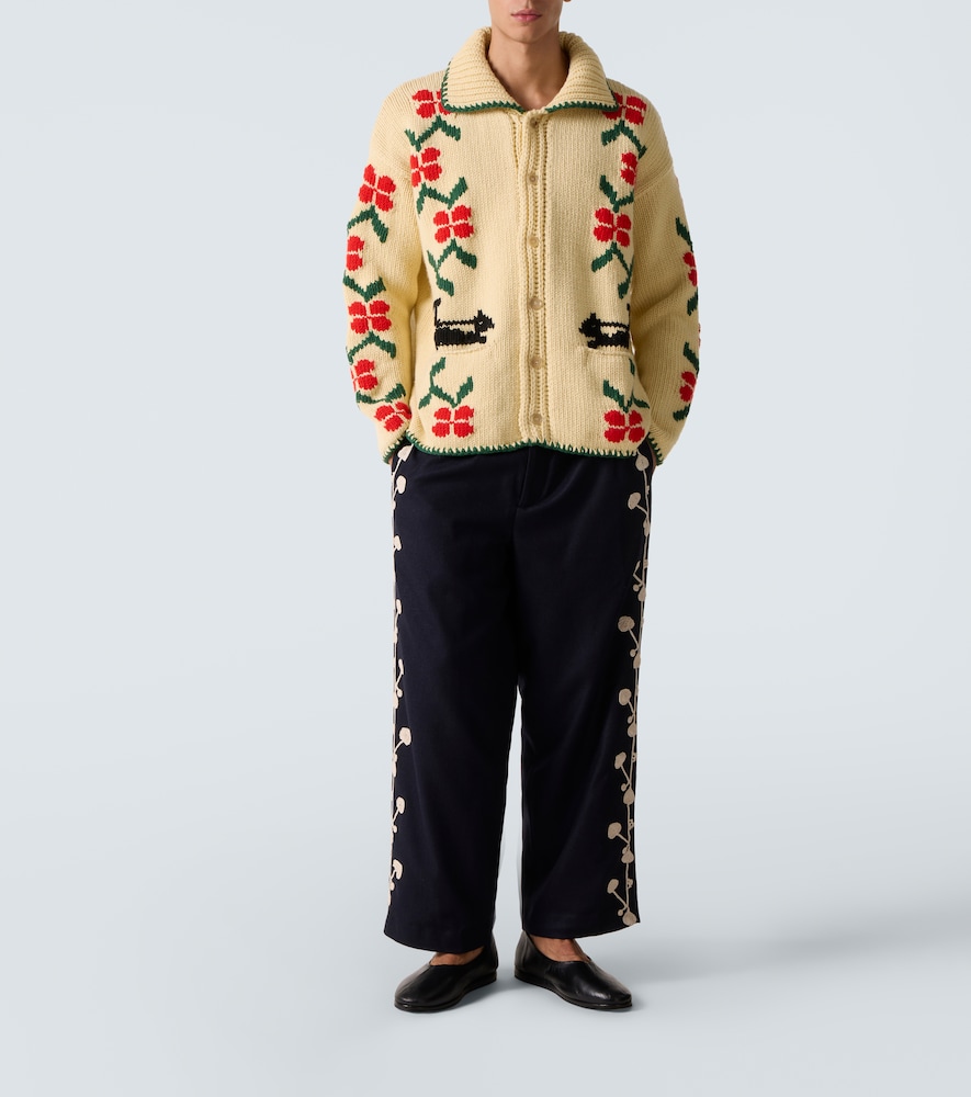  Bode Bode Pirate Ship Virgin Wool Cardigan 
