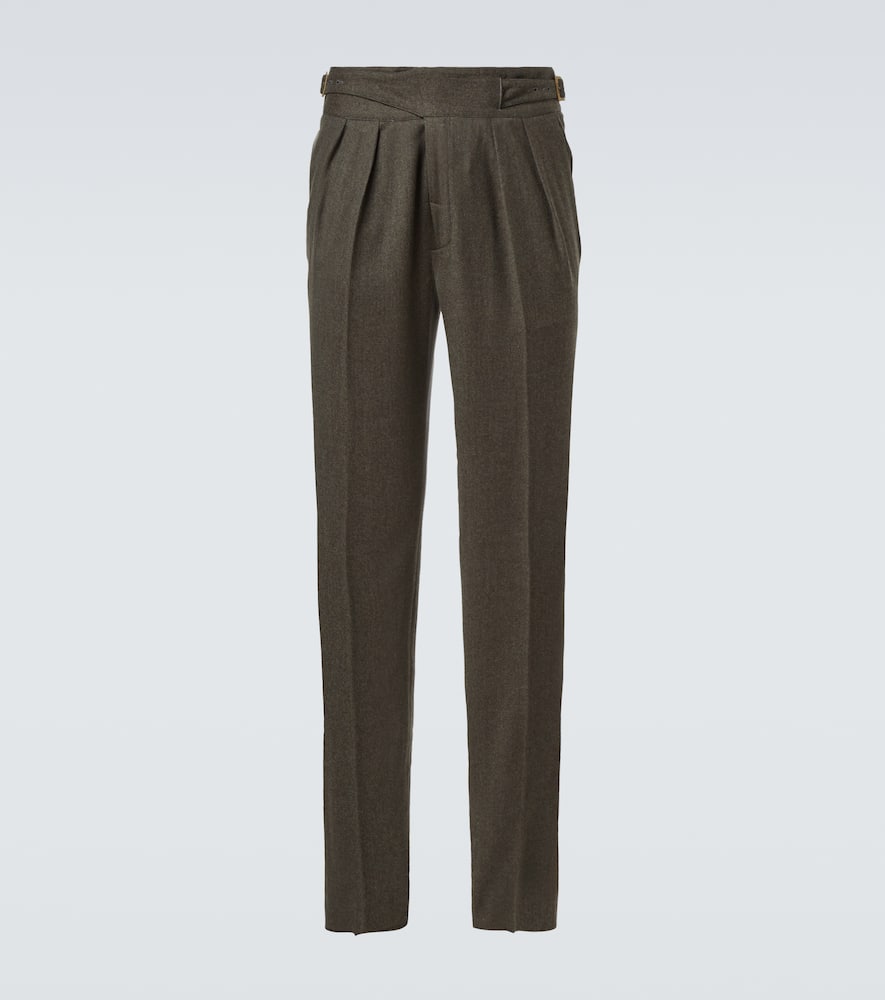 Manny wool flannel tapered pants