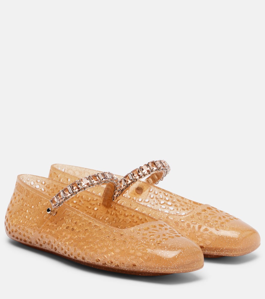 フラットシューズ JIMMY CHOO THE JELLY TRANSPARENT BEIGE BALLET FLATS Jimmy Choo The Jelly transparent beige ballet flats with