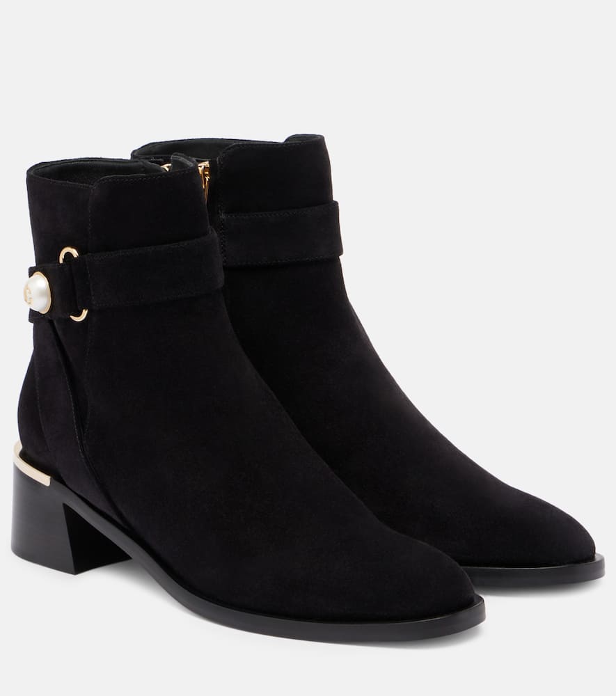 Jimmy Choo Noor 45 Suede Ankle Boots In Black