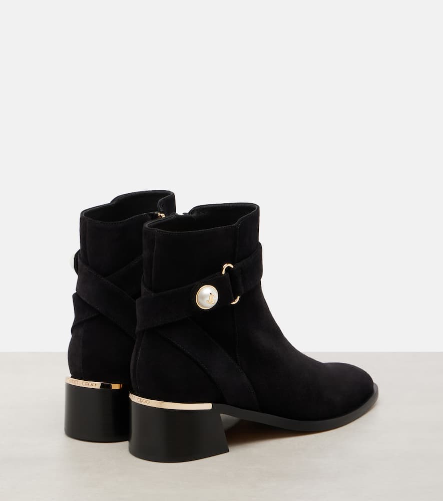 Jimmy Choo Noor 45 Suede Ankle Boots In Black