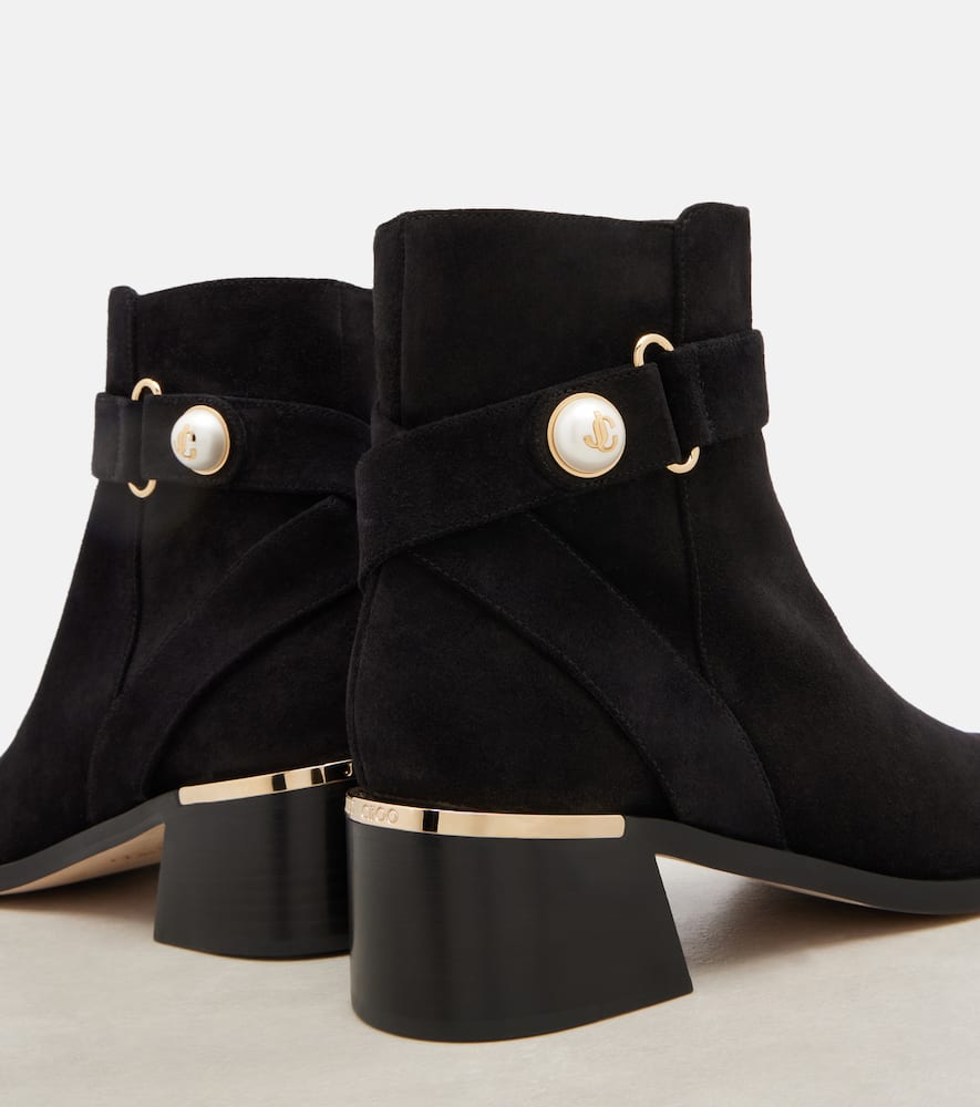 Jimmy Choo Noor 45 Suede Ankle Boots In Black