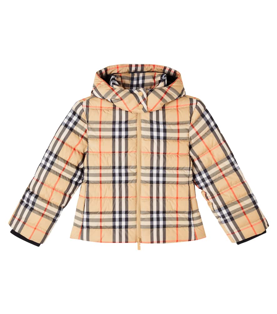 Burberry Cecilia Check Hooded Down Jacket In Multi
