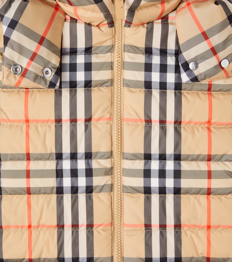 Burberry Cecilia Check Hooded Down Jacket In Multi