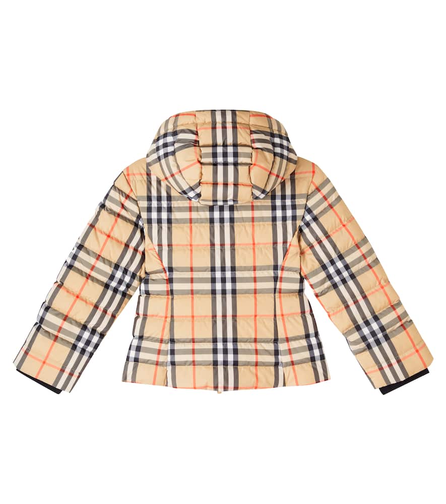 Burberry Cecilia Check Hooded Down Jacket In Multi