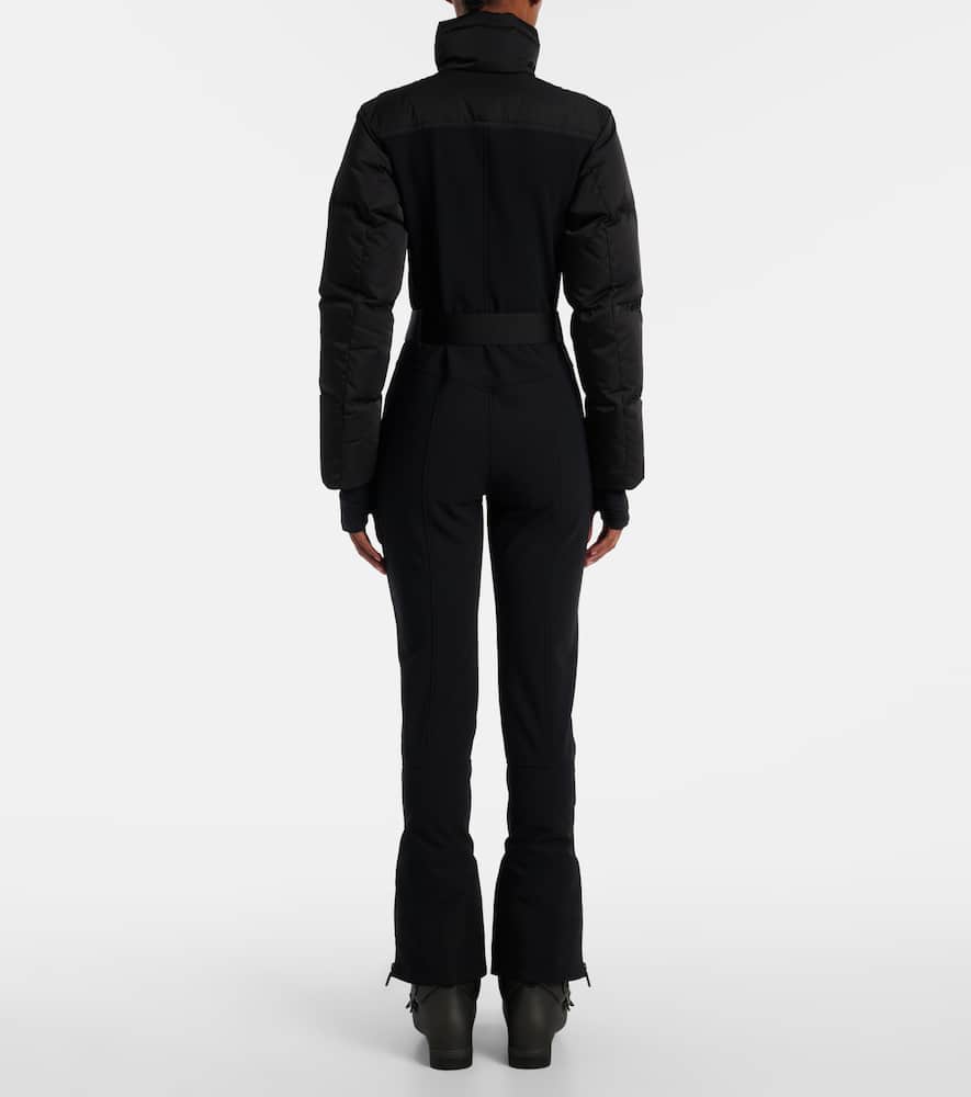 Moncler Belted Down Ski Suit In Black
