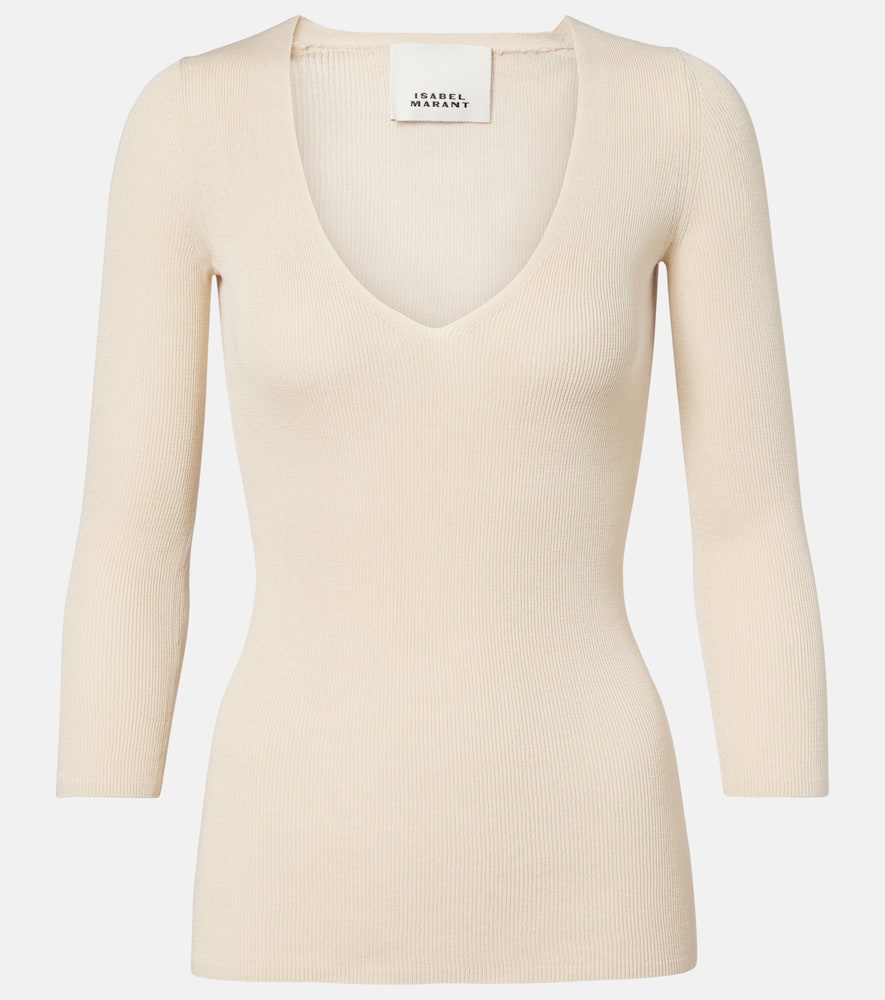 Felicia knitted cotton-blend top