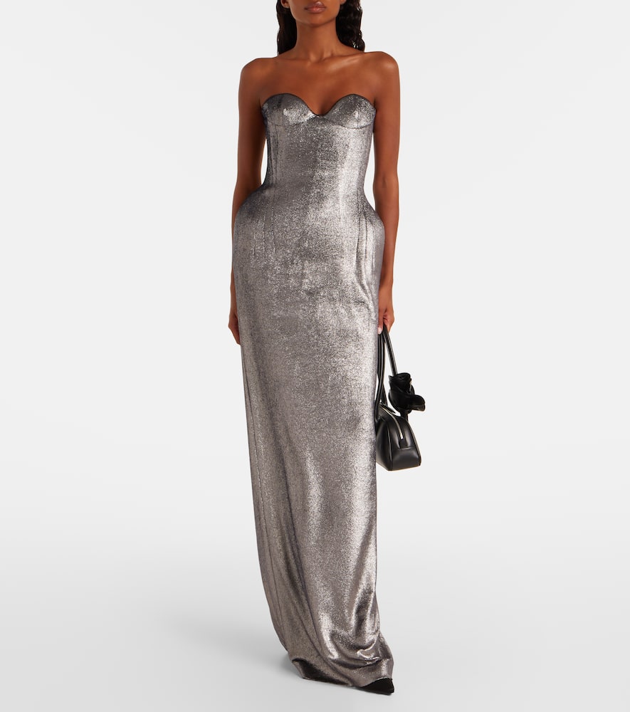 Magda Butrym Bustier Gown In Gray