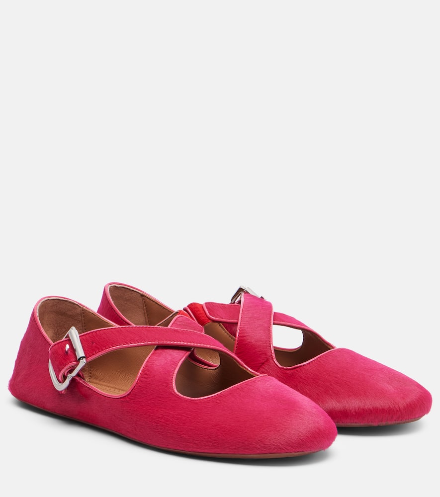 Alaïa La Ballerine Leather Ballet Flats In Pink