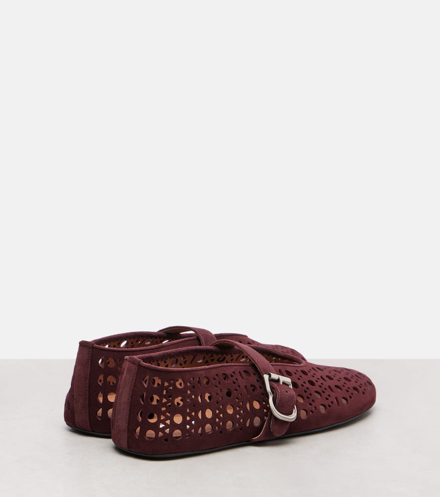 Alaïa La Ballerine Leather Ballet Flats In Pink