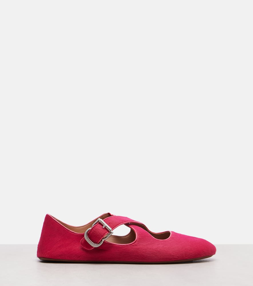Alaïa La Ballerine Leather Ballet Flats In Pink