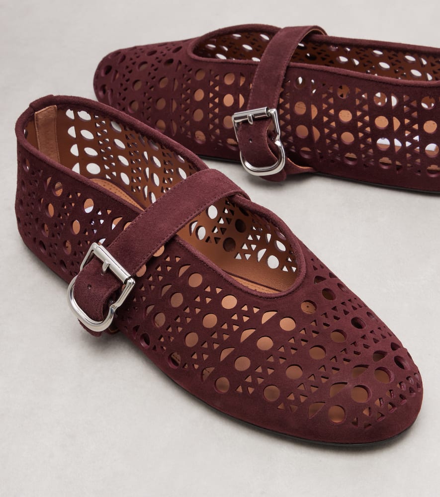 Alaïa La Ballerine Leather Ballet Flats In Pink