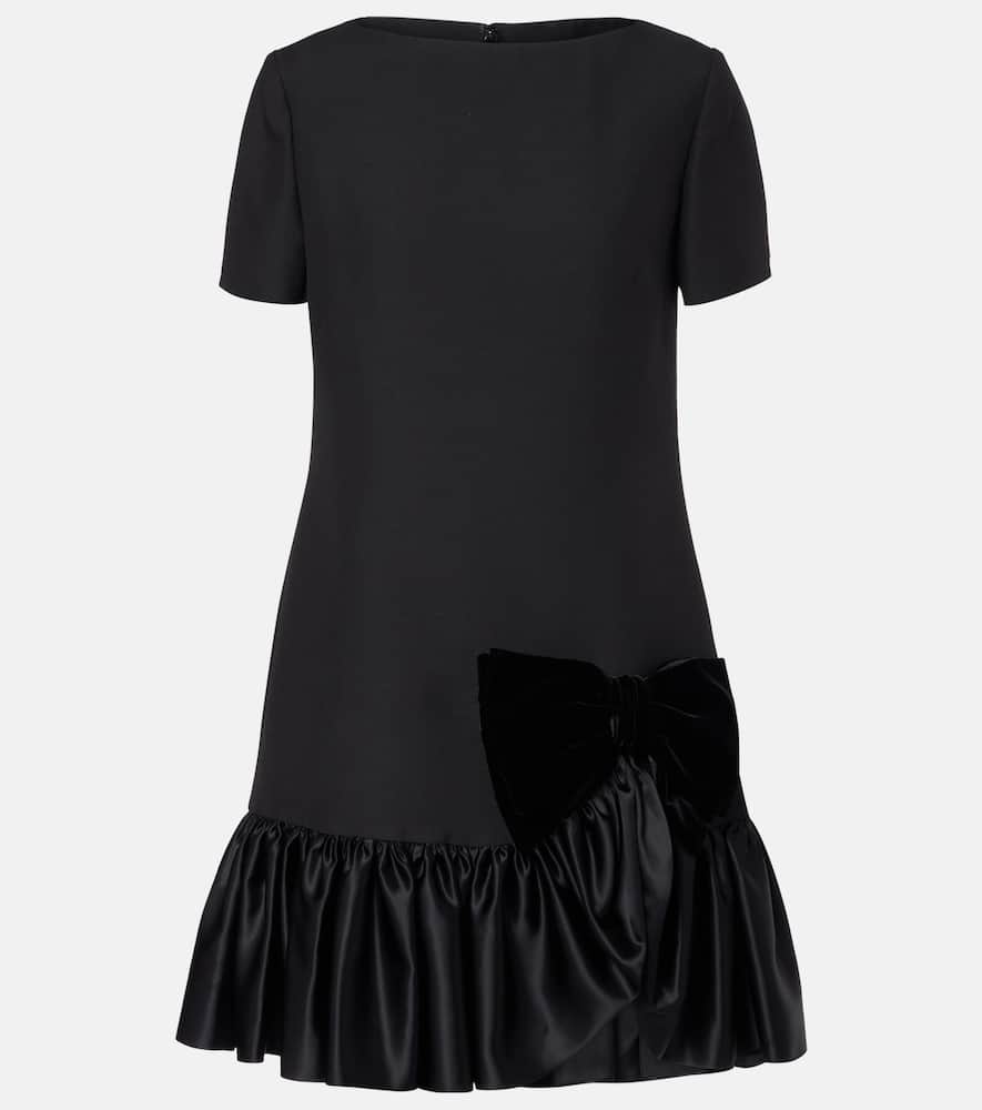 Valentino Crepe Couture Ruffled Minidress In Black