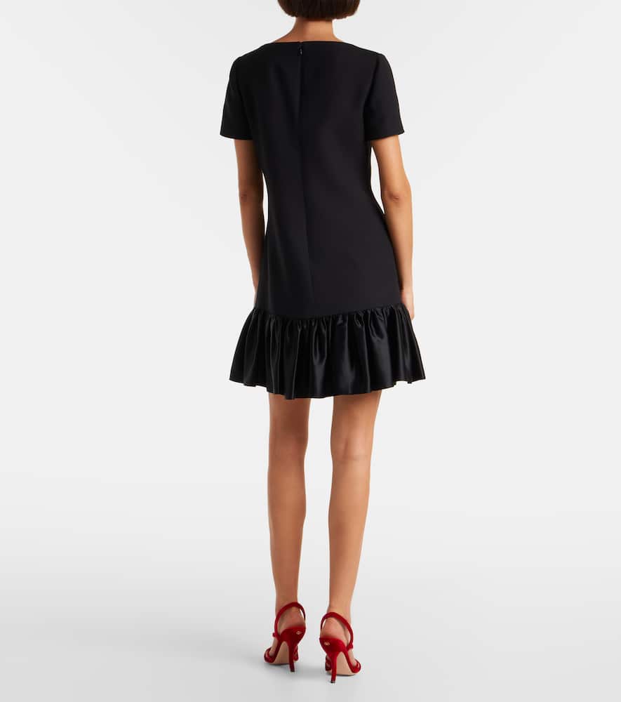 Valentino Crepe Couture Ruffled Minidress In Black