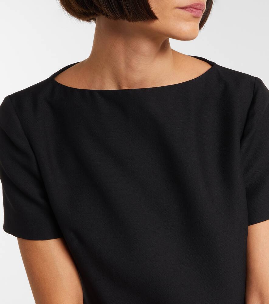 Valentino Crepe Couture Ruffled Minidress In Black