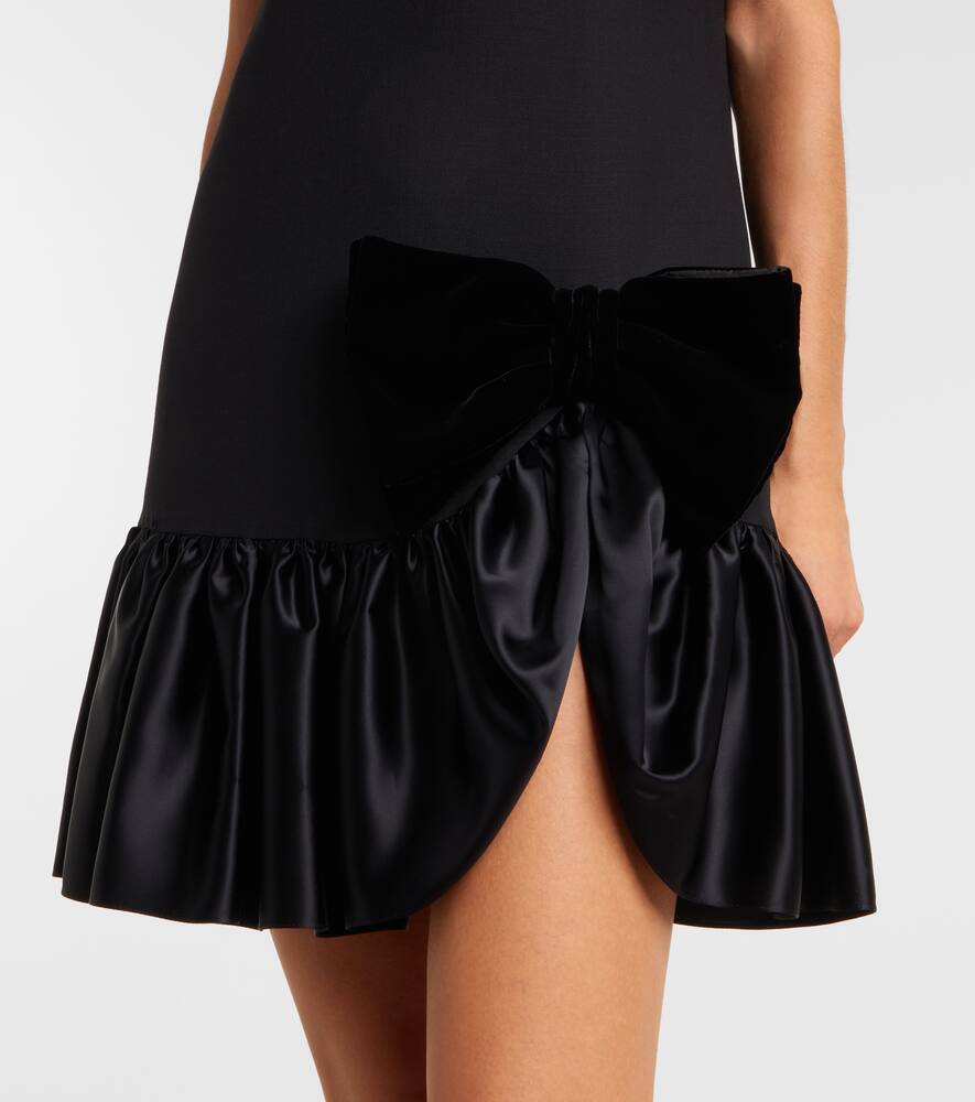 Valentino Crepe Couture Ruffled Minidress In Black