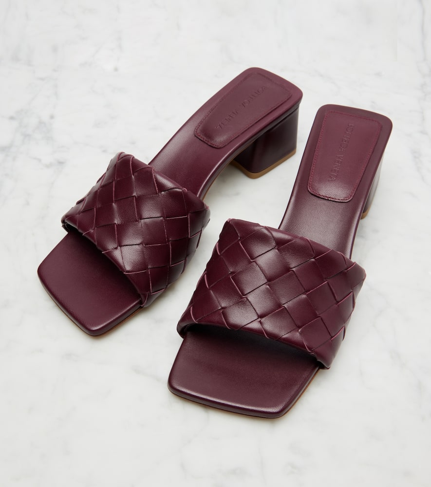 Bottega Veneta Parco 45 Intrecciato Leather Mules In Burgundy