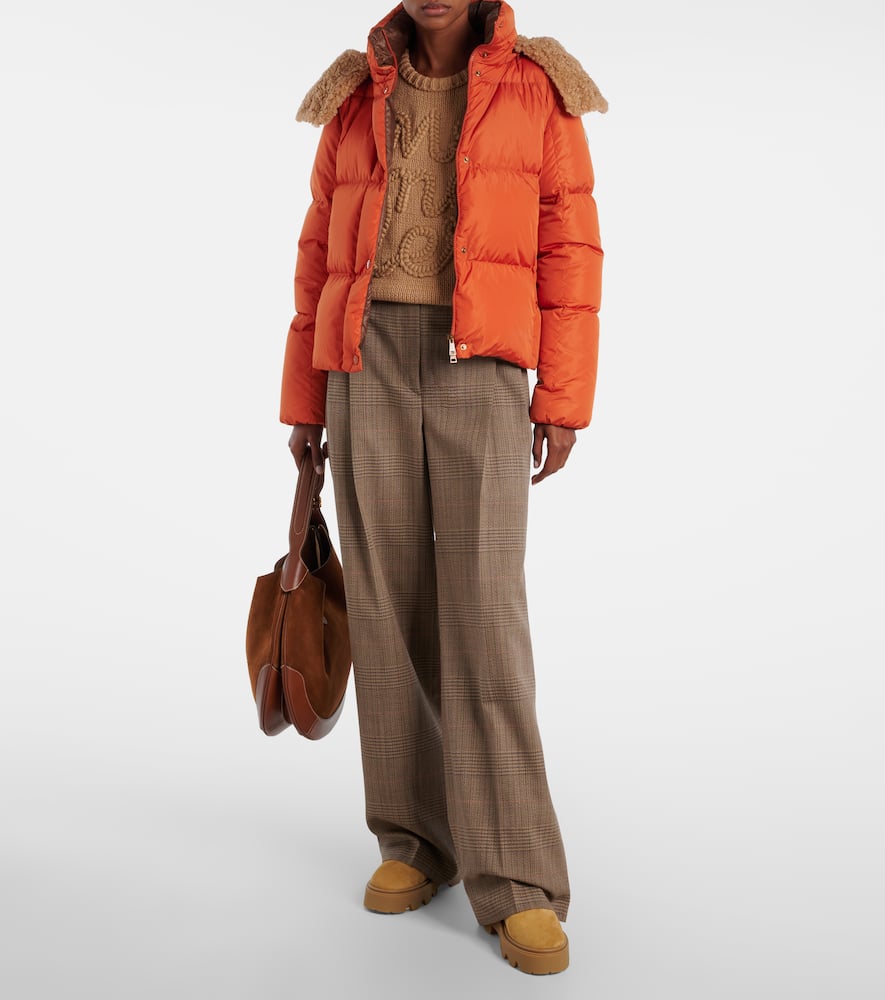 Moncler Castelnou Box Quilted Down Puffer Jacket In Orange