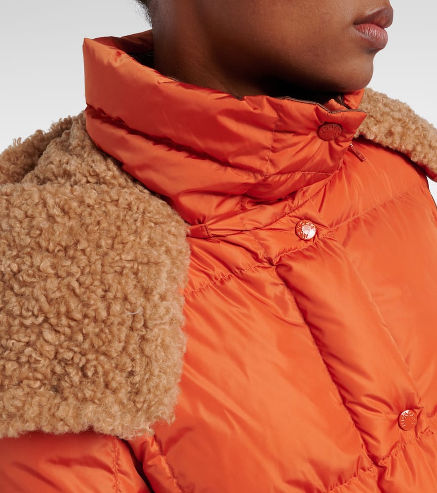 Moncler Castelnou Box Quilted Down Puffer Jacket In Orange