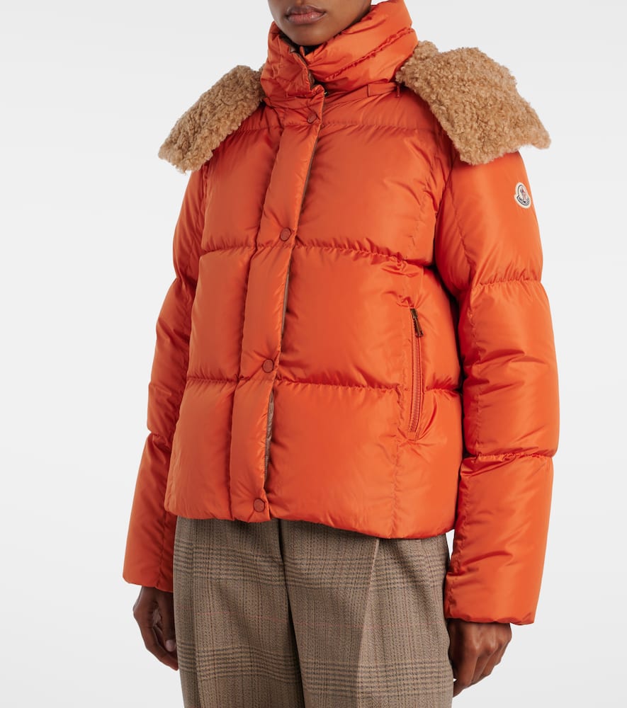 Moncler Castelnou Box Quilted Down Puffer Jacket In Orange