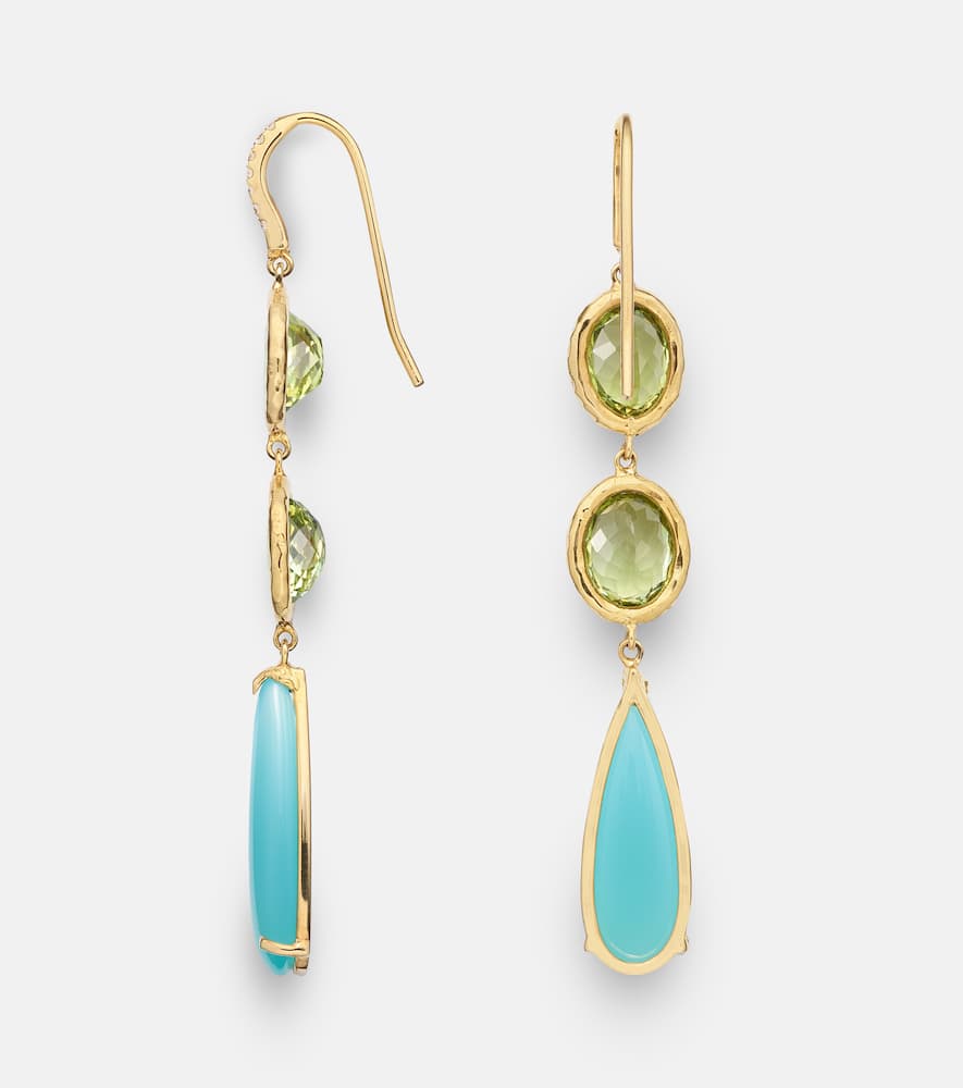 Octavia Elizabeth Santorini 18kt Gold Drop Earrings With Gemstones In Gold