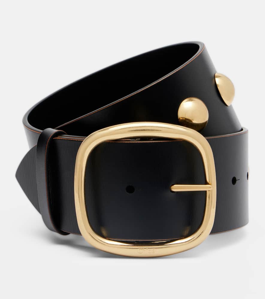 Chloé Midnight Studded Leather Belt In Black