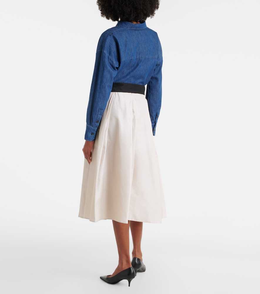 'S Max Mara Baschi Pleated Cotton-Blend Midi