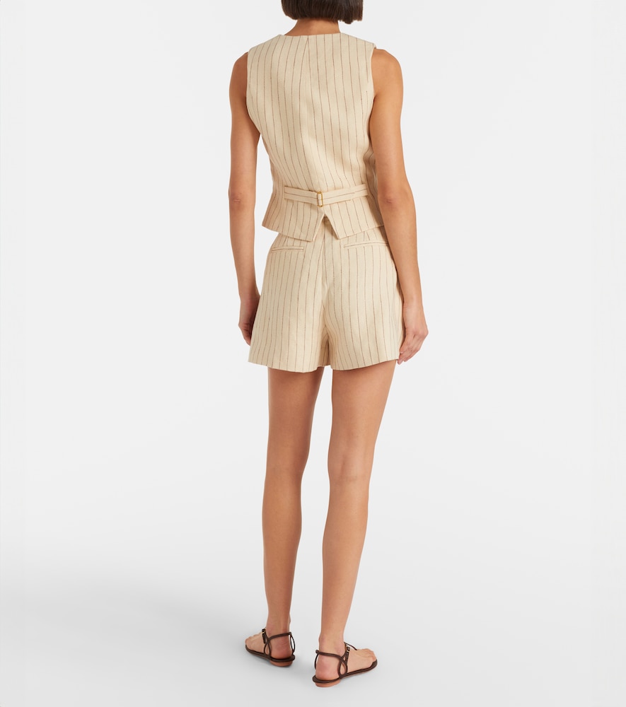  Zimmermann Zimmermann Striped Belted Linen Shorts 