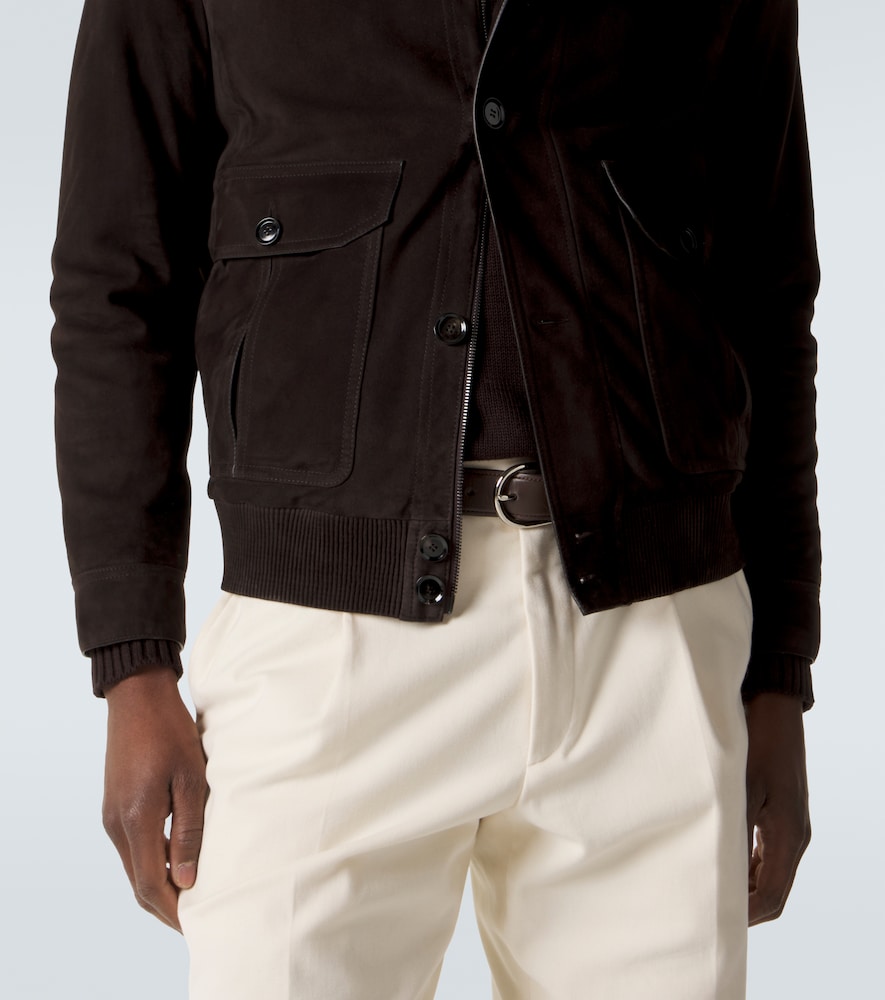  Brioni Brioni Suede Bomber Jacket 
