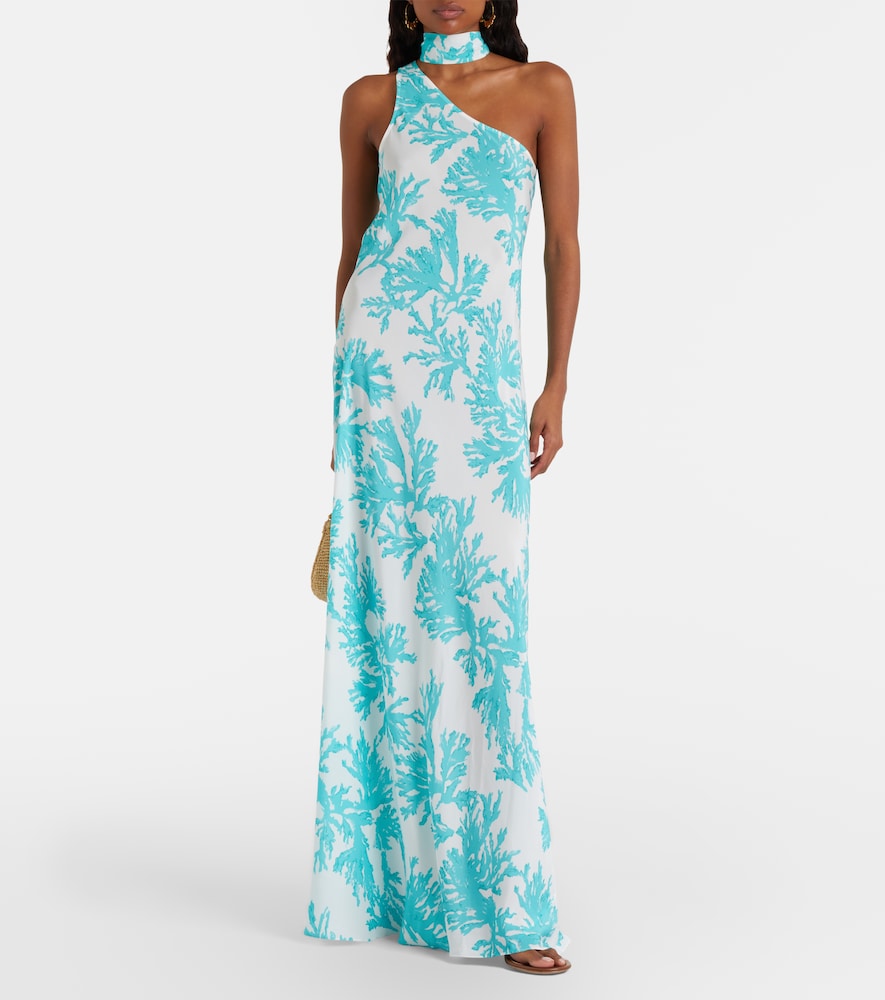 Alexandra Miro Odetta scarf-detail one-shoulder gown