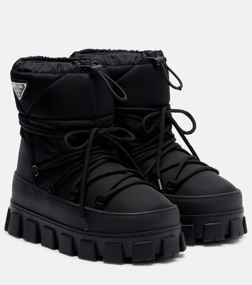 Prada Re-nylon Gabardine Snow Boots In Black