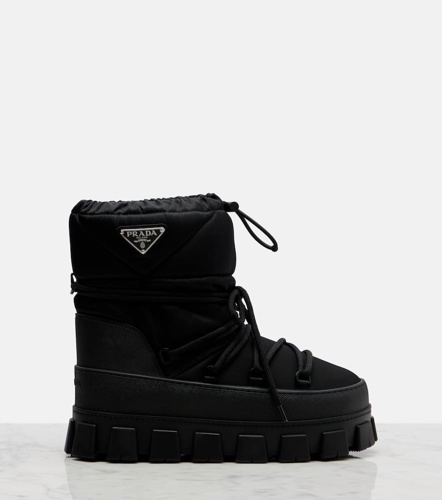 Prada Re-nylon Gabardine Snow Boots In Black