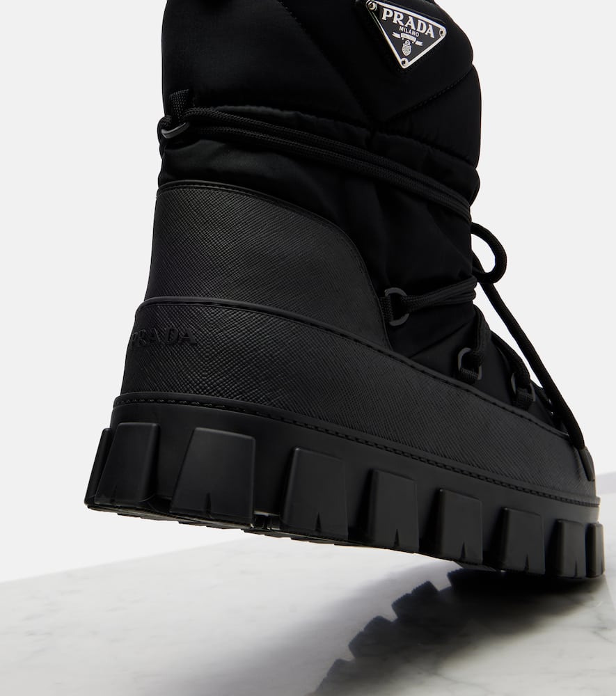 Prada Re-nylon Gabardine Snow Boots In Black