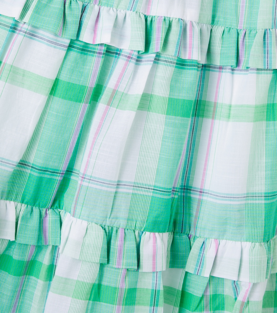  Bonton Bonton Nymphea Checked Tiered Cotton Dress 