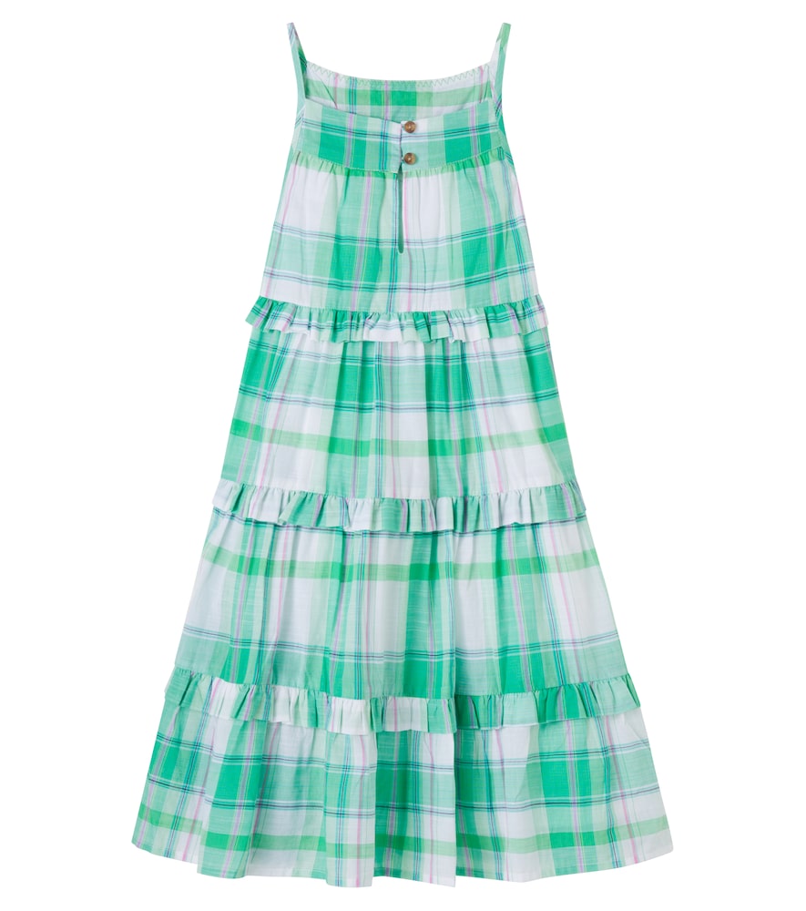  Bonton Bonton Nymphea Checked Tiered Cotton Dress 