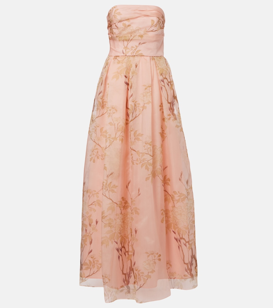 Max Mara Elegante Dominio floral silk organza bustier gown