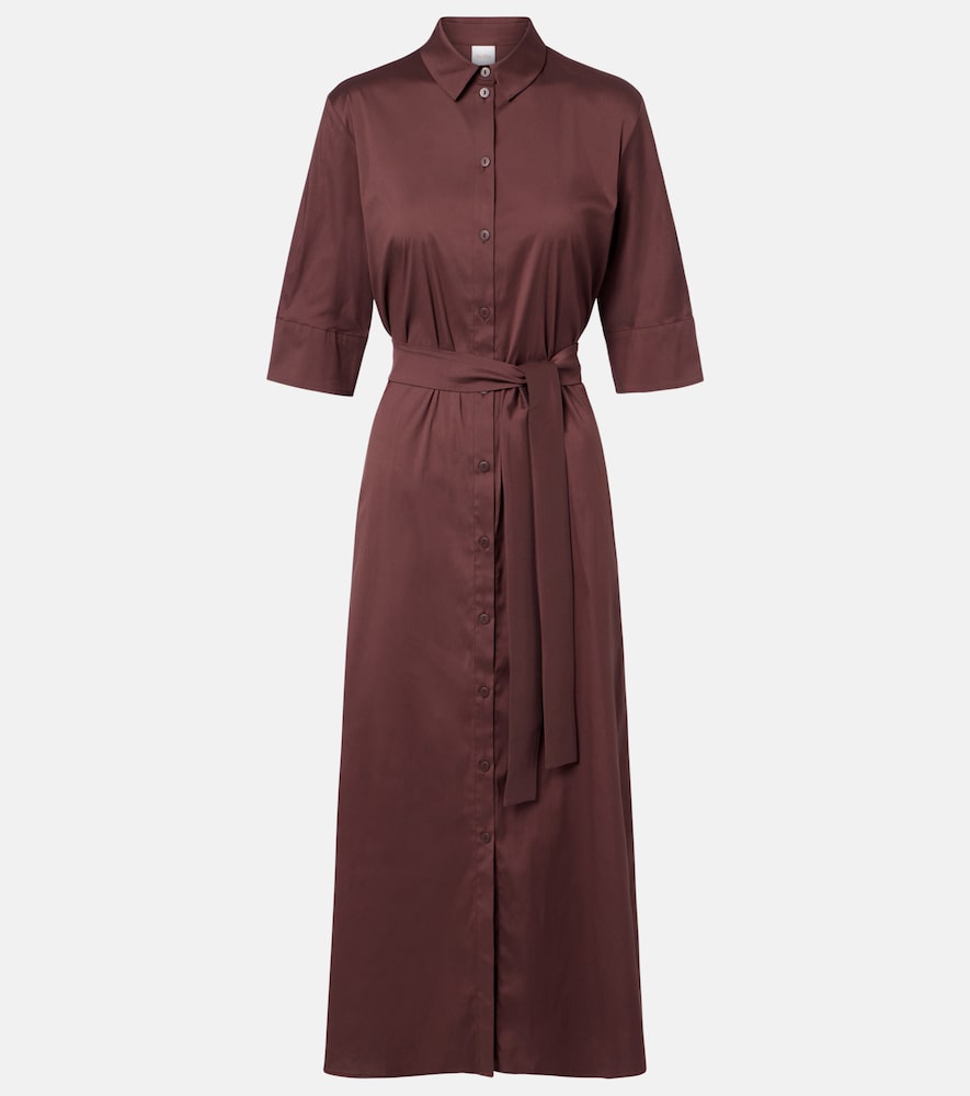 Max Mara Cognac cotton-blend midi dress