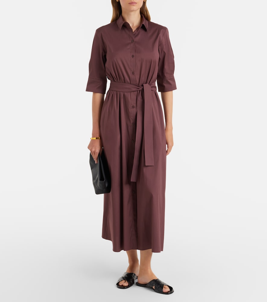  Max Mara Max Mara Cognac Cotton-blend Midi Dress 