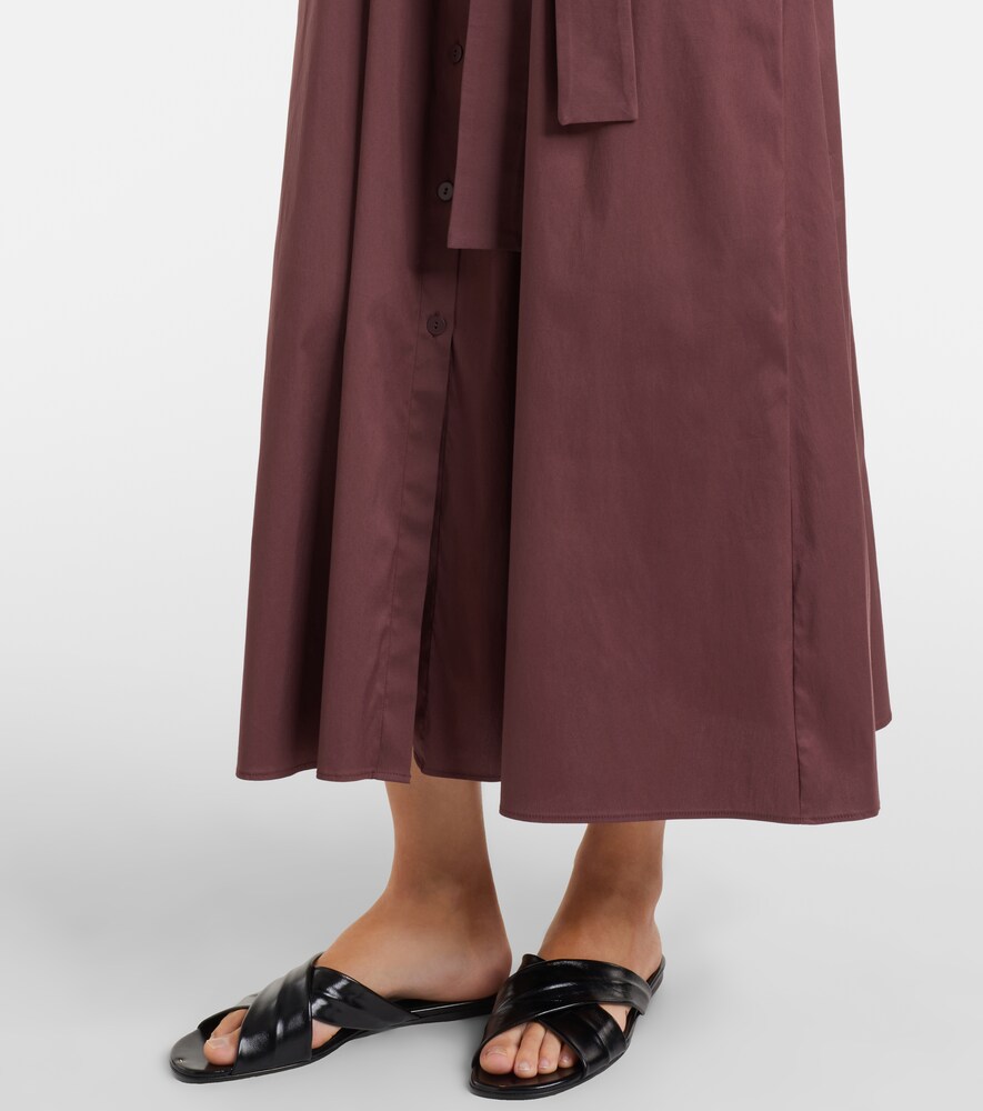  Max Mara Max Mara Cognac Cotton-blend Midi Dress 