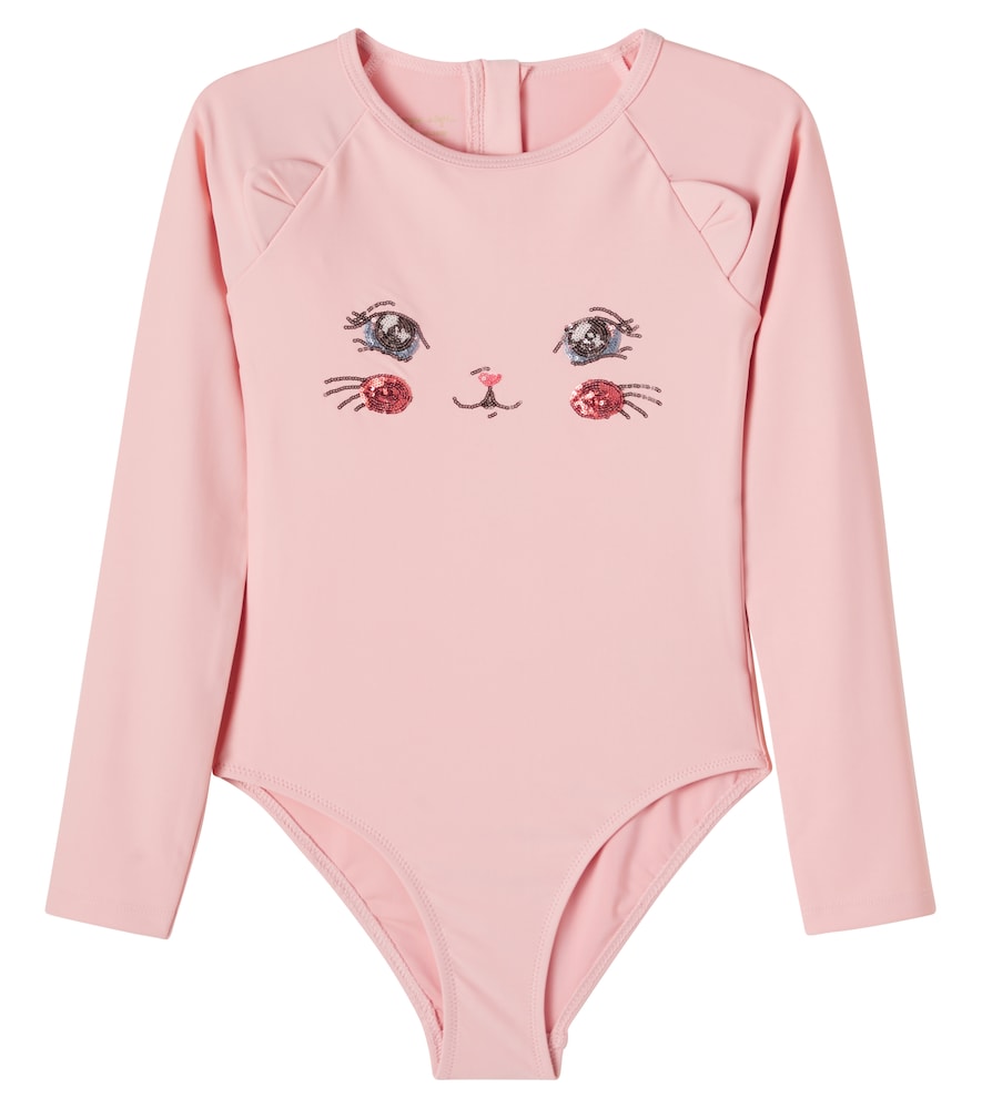 Konges Slojd Pink Kitty Sequined Rashguard Swimsuit Y 9/10 - Mytheresa