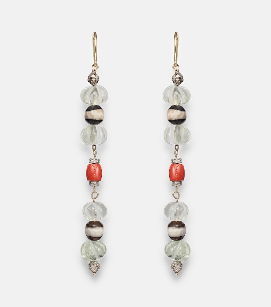 Ileana Makri 9kt gold and sterling silver earrings with gemstones