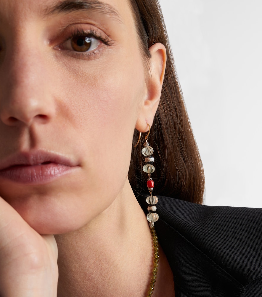 Ileana Makri 9kt gold and sterling silver earrings with gemstones